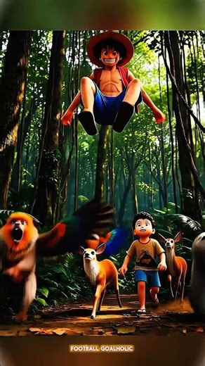 Scared Kid Ronaldo vs Jungle Animals – Luffy Flies In & Gives Nika Fruit! 😱🔥