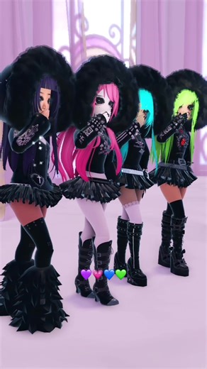 💚💗💜💙 In collaboration with @2adcted @𑣲mika @ᛝ 𝒋𝒖𝒆 💉🦇 #rhoutfitideas #royalehighcontent #royalehighvideos #northwest #robloxroyalehigh