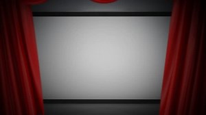 Opening and closing of red curtains on Movie theater film screen 3d animation