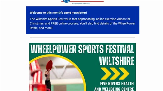 📬 Stay in the Loop with WheelPower! 📬 Want all the latest news, inspiring stories, events, activities and ways to get involved with wheelchair sport delivered straight to your inbox? Our monthly newsletter is the best way to stay connected with everything happening at WheelPower - the UK’s national charity for wheelchair sport! Sign up today and never miss an update: https://www.wheelpower.org.uk/newsletter/ | WheelPower