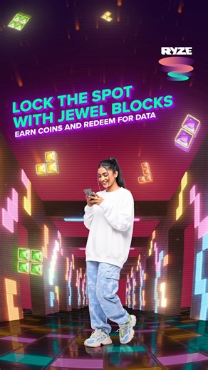 5.3K views · 131K reactions | Love puzzle games? Play Jewel Blocks on the RYZE App and break the leaderboards with your highscores. Play, earn coins and redeem for more data! Visit: https://ryze.go.link/5q1eo #LiveLikeYouMeanIt | RYZE Live | Facebook