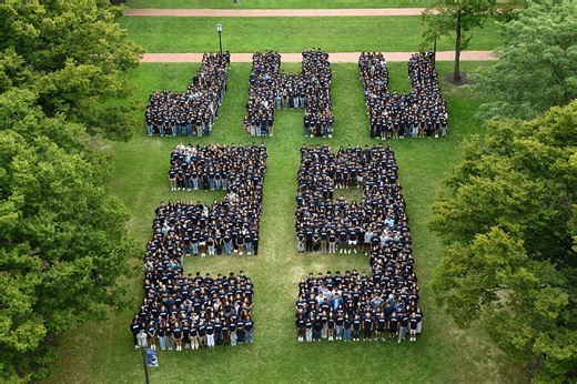 All together: Here's the official class photo for JHU's Class of 2029