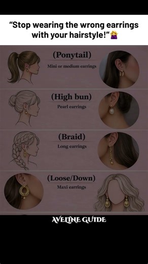 Best Earrings for Every Hairstyle 💫 | Ponytail, Bun, Braid & Open Hair Guide #EarringsGuide #OOTD