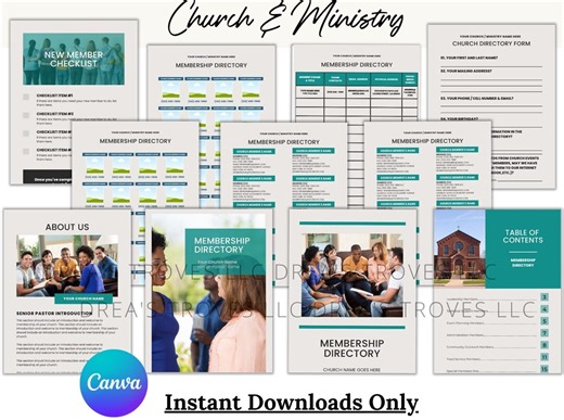 Church Membership Directory Template | Canva Editable (8.5x5.5 Booklet) - Etsy