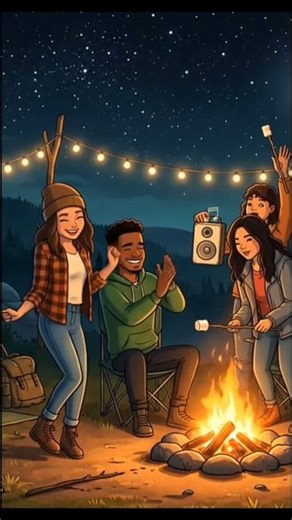 “4 Friends, One Campfire Party 🔥🏕️” #camping #party #friendtrip #viral