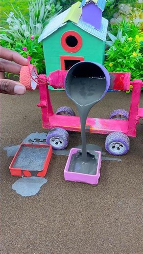 🎳 Real Working Mini Tractor Making Strong Cement Pillar | DIY Construction Machine 🚜 #shorts