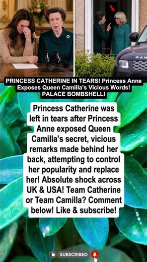 PRINCESS CATHERINE BROUGHT TO TEARS AFTER PRINCESS ANNE EXPOSES QUEEN CAMILLA’S VICIOUS PLOT!