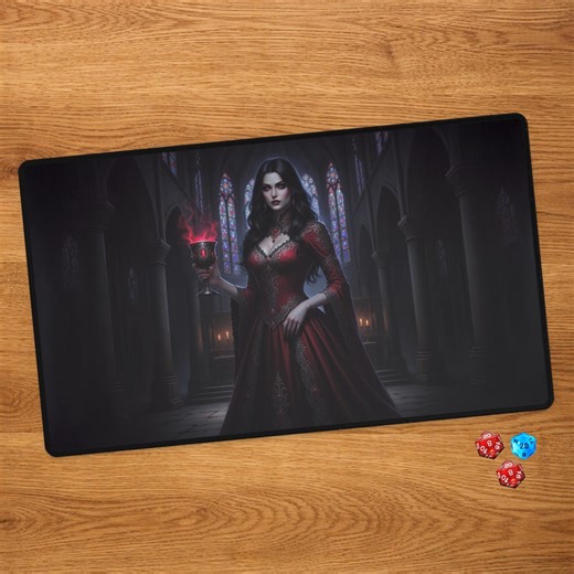 Vampire MTG Playmat With Card Zones - Gothic Vampiress Custom TCG Deskmat for Magic the Gathering - Etsy