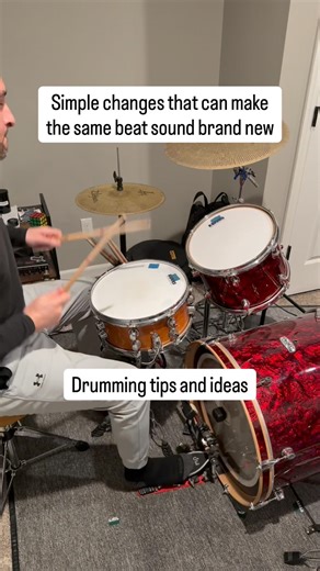 One Beat, 5 Techniques | Drum Tutorial 🥁 #drumlessons #beginnerdrums #fouronthefloor