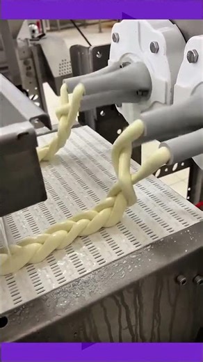 Twisted Doughnut Making Process with Dough Braiding Machine #foodprocess #shorts
