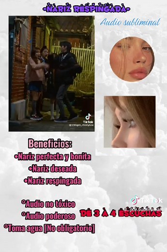 •Audio subliminal• •Nariz respingada• #audiossubliminales #foryou #viraltiktok #tiktok #audiosubliminal #parati