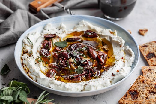 Marinated Goat Cheese Spread • Olive & Mango