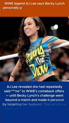 “Why AJ Lee REALLY Came Back to WWE — Becky Lynch Made It Personal!”