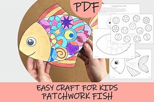 Patchwork Fish Paper Craft: Easy Color Cut Glue Activity for Kids (printable Template) - Etsy Canada