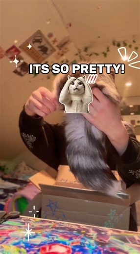 Unboxing a tail from @ThatLovelyDove ‼️😼 #therian #unboxing #furry #fypviralシ #otherkin #tails