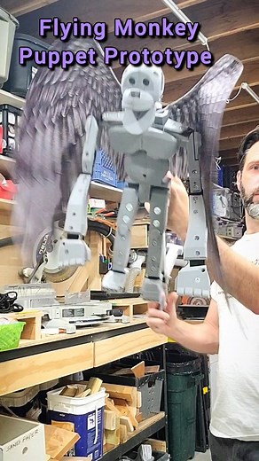 160 reactions · 13 shares | I have made parts for puppets with 3D modeling and printing in the past, but this one is mostly made of 3D printing parts. The filament I use is more than 50% recycled plastic! The flapping Wing mechanism took a bit of tweaking, but I'm pretty happy with how it's working now. #puppets #puppetbuilder #thewizardofoz #flyingmonkeys #puppetmech #3dprinting #sketchup #creality #flying #wicked | Jantzer Studios | Facebook