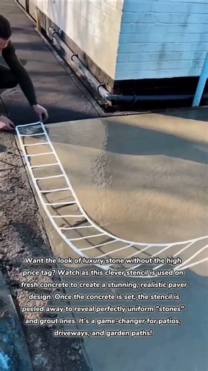 Perfect Stone Pattern Hack! 🧱✨ Instant DIY Pavers #diy #tips #tricks #lifehacks #how #garden #home