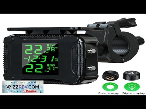 Solar Charging TPMS Motorcycle Tire Pressure System Tyre Temperature Alarm LED Display