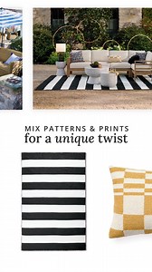 Liven up your outdoor spaces for the warmer weather with pattern play! Not sure how to get started? Try these tips: 🎨 Color: Use a similar color scheme to create a unified look. 🍋 Scale: Mix different-sized patterns, like large tropical leaves with a smaller stripe. 🔎 Focal point: Make one dominant pattern the center of the rest of your design choices. 🦚 Style: Combine different style patterns together like simple and complex. Shop fresh summer finds now --> https://bit.ly/3AOl3RH https://bi