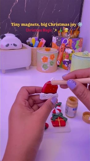 DIY Christmas Magnets #christmascraft #christmasgifts #diychristmascraft #ytshorts #diy #art #magnet