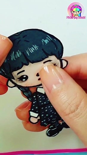 Toca Boca Paper Doll Wednesday Addams Halloween Drawing Tutorial