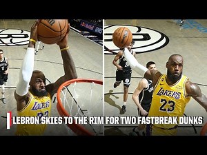 LeBron dazzles Brooklyn crowd throwing down two fastbreak dunks 😤 | NBA on ESPN