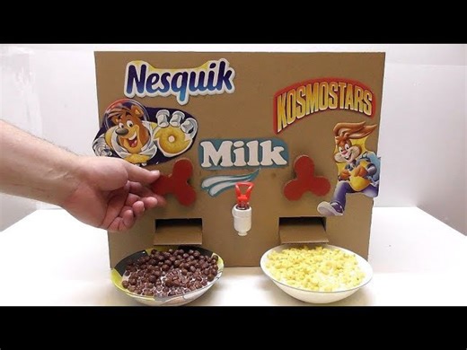 DIY Nesquik and Kosmostars Milk Dispenser