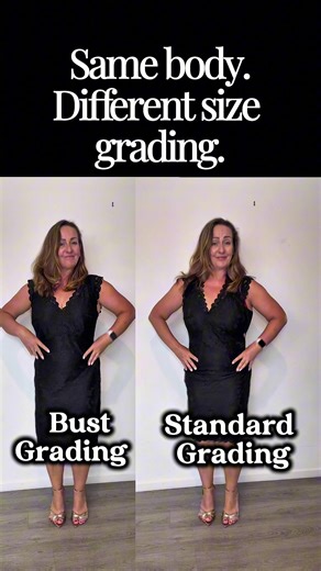 Same body. Different size Grading. It was never about being “too big.” It was about wearing clothing that wasn’t designed for your proportions. Standard grading ≠ bust grading. Fuller bust sizing changes the construction — not just the width. That difference is what you’re seeing here. Designed for D–I cup proportions. Follow for fashion that fits. #heidiscollection #fullerbustfashion