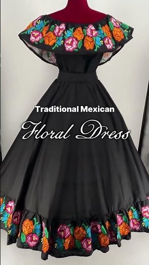 Traditional Mexican Embroidered Floral Dress – Handmade Special Edition.