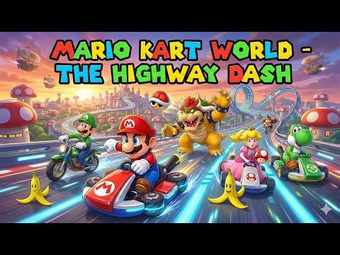 Mario, Luigi, and Friends Race on the Highway in Mario Kart World! 🏎️🍄 | Funny Mario Animation