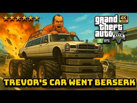 GTA 5 🔥 Trevor’s Insane Monster Limo Rampage | Police Cars Destroyed | Total Chaos