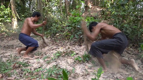 Building Secret House With Decoration Underground Living room