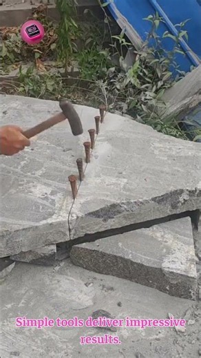 SIMPLE STONE SPLITTING with Chisel and Hammer #Stonework #Craftsmanship #Engineering