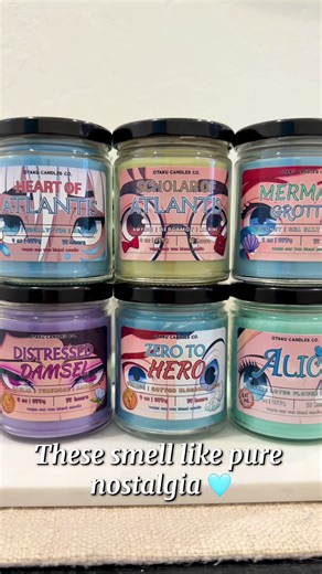 Do you love Disney inspired candles? A few of my favorite characters always get left out of mainstream collections! Can you name all the characters these candles are inspired by? 💙🩵 #candlemagic #disney #disneycandle #thelittlemermaid #atlantisthelostempire