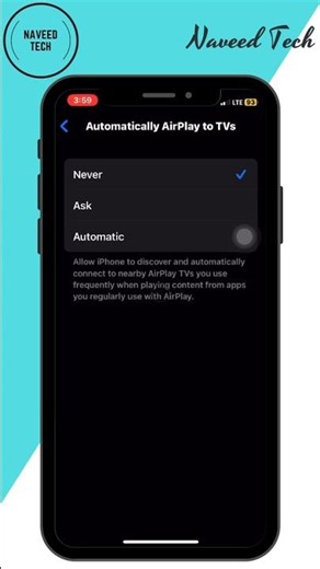 How to turn off (never) Automatically AirPlay to TVs in AirPlay & Handoff on iPhone