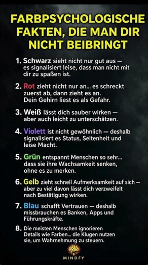Die geheime Macht der Farben – Was dir niemand verrät! #psychologie #liebe