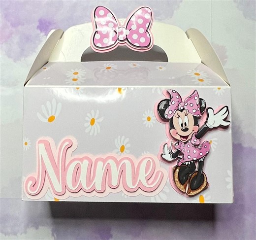 Personalized Minnie Mouse Gable Boxes | Birthday Party Favor Treat Packaging - Etsy