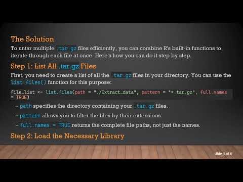 How to untar Multiple .tar.gz Files at Once in R