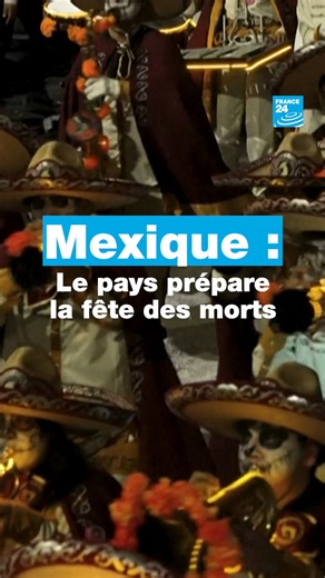 🇲🇽 Des Mexicains habillés en costume de "catrina" — une représentation squelettique de la mort — défilent dans les rues de #Mexico à l'approche des célébrations du Jour des morts, l'une des fêtes les plus importantes du pays ⤵️ | FRANCE 24