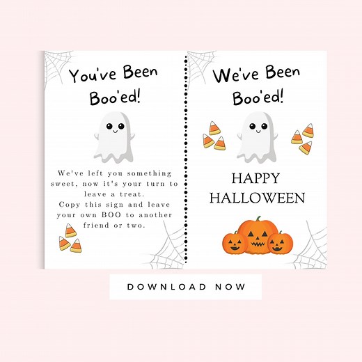 You've Been Booed Printable Letter, Halloween Boo Basket, Ghost Card, Halloween Kid Activity, Neighborhood Boo Printable Sign - Etsy