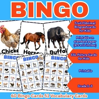 Animal Bingo for Preschool & Kindergarten | Printable PDF