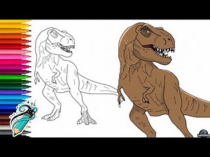 How to draw T-Rex (Rexy) from Jurassic world | Drazzle