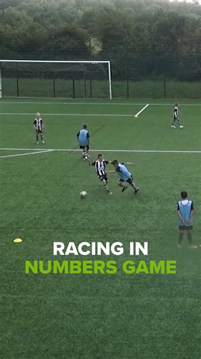 75K views · 360 reactions | Racing in Numbers – Small Sided Game ⚽ When the coach calls a number, that many players move through the equipment onto the pitch. The coach passes the ball to the first team on the pitch, and they play a small-sided game. Once the ball is out or time is up, players return to their lines, ready for the next number. | Football DNA | Facebook