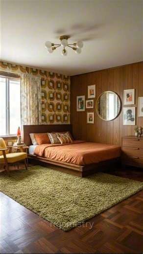 Retro Bedroom Makeover 🛏️✨ 70s Vibes, Warm Colors & Vintage Style