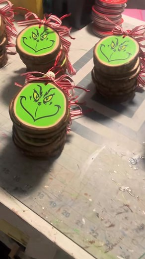 4 comments | I thought this custom order would be easy, but  making 60 Grinch ornaments should count as a holiday workout.  #grinch #grinchmas #ornaments | Simply Silky Co. | Facebook
