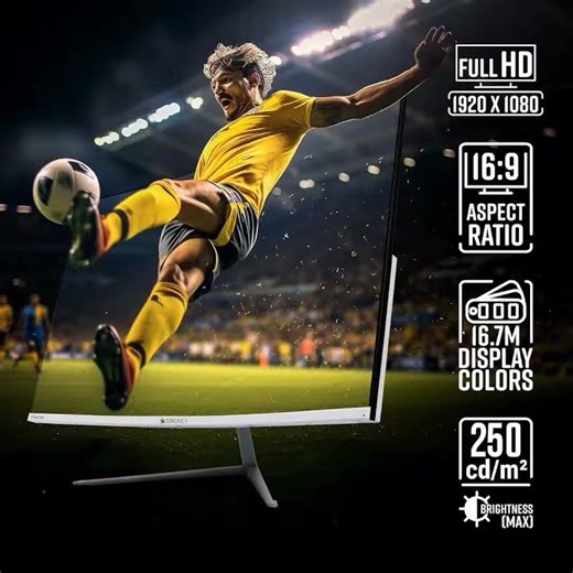  ️ ZEBRONICS AC32FHD 32” Curved LED Monitor Full HD 75Hz Built in
