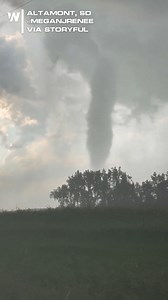 7.5K views · 104 reactions | Tornado or Funnel Cloud? It's tough to tell the difference between a tornado and a funnel cloud when your view is blocked by "the most random trees in an open field"! We need eyes on the ground to confirm what's really happening. | WeatherNation | Facebook