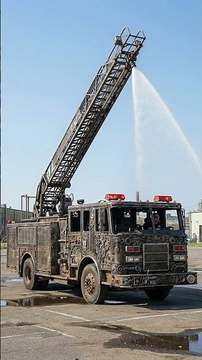 Giant Fire Truck Ladder Tower Demonstration | Engineering Vehicle Action