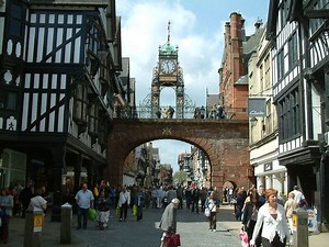 Eastgate and Eastgate Clock in Chester, England