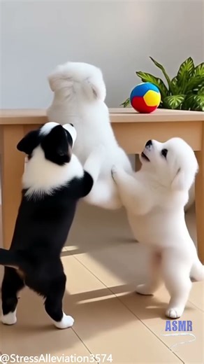 🐶 Triple the Cuteness! Three Playful Puppies Having Fun 💖 Stress Relief Short